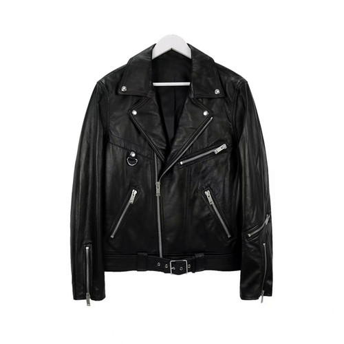 牛皮RCslp多拉链机车皮衣