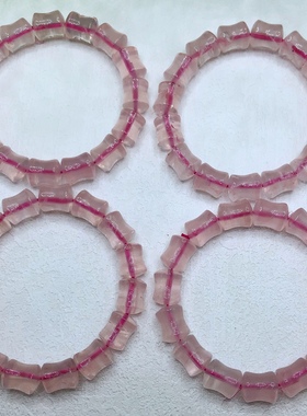 清仓处理天然水晶手链粉晶竹节手链单圈