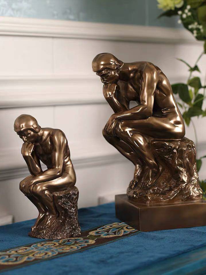 家居摆件直销欧式现代雕塑工艺品罗丹艺术品思想者思考者仿铜摆设