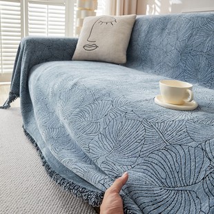 新款 飞阳沙发巾简约防猫抓雪尼尔沙发套罩盖布 高级高档加厚一片式