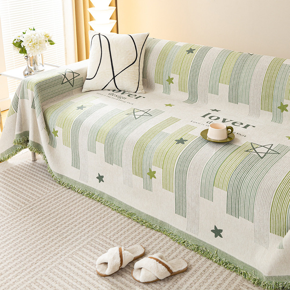 简约现代高克重雪尼尔流苏沙发巾四季通用防滑防猫抓沙发套罩全包,居家布艺,沙发套,淘宝优惠券,粉丝福利购,淘宝优惠卷