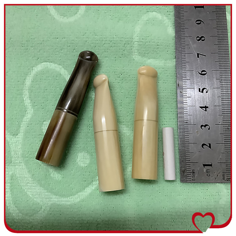新款时尚红牛角猛犸牙烟嘴粗细烟俩用适合6mm*27mm活性炭滤芯图片