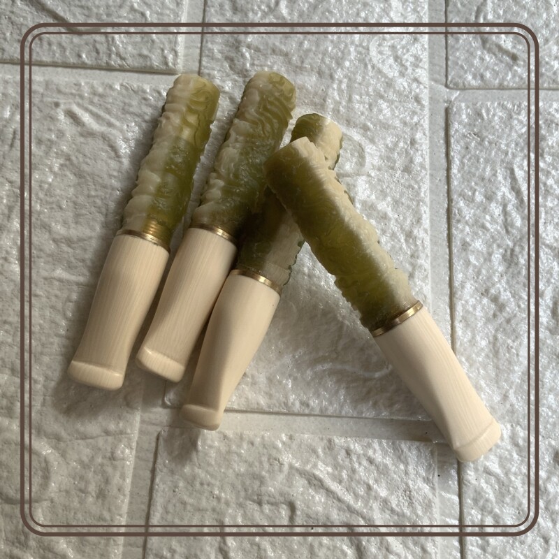新款001黄角中接仿牙雕龙头烟嘴适合9mm滤芯粗细烟俩用