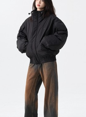 OLEOT美式高街复古冬季短款羽绒棉服外套男潮牌小众情侣加厚棉衣