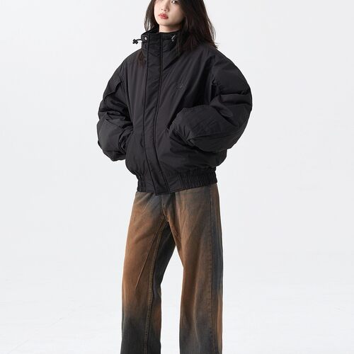 OLEOT美式高街复古冬季短款羽绒棉服外套男潮牌小众情侣加厚棉衣