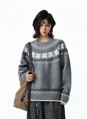 BFLC 日系复古cleanfit费尔岛针织毛衣男女高级感慵懒情侣上衣潮