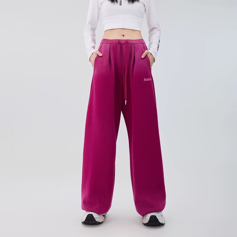 拓谷冬季新款专柜女渐变运动加绒宽松休闲阔腿卫裤弯刀香蕉裤子