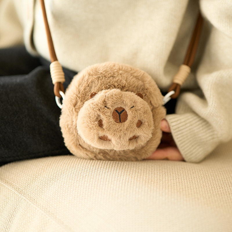 可爱卡皮巴拉毛绒迷你斜挎包水豚公仔单肩小包儿童零钱包礼物女生,节庆用品/礼品,创意零钱包,淘宝优惠券,粉丝福利购,淘宝优惠卷