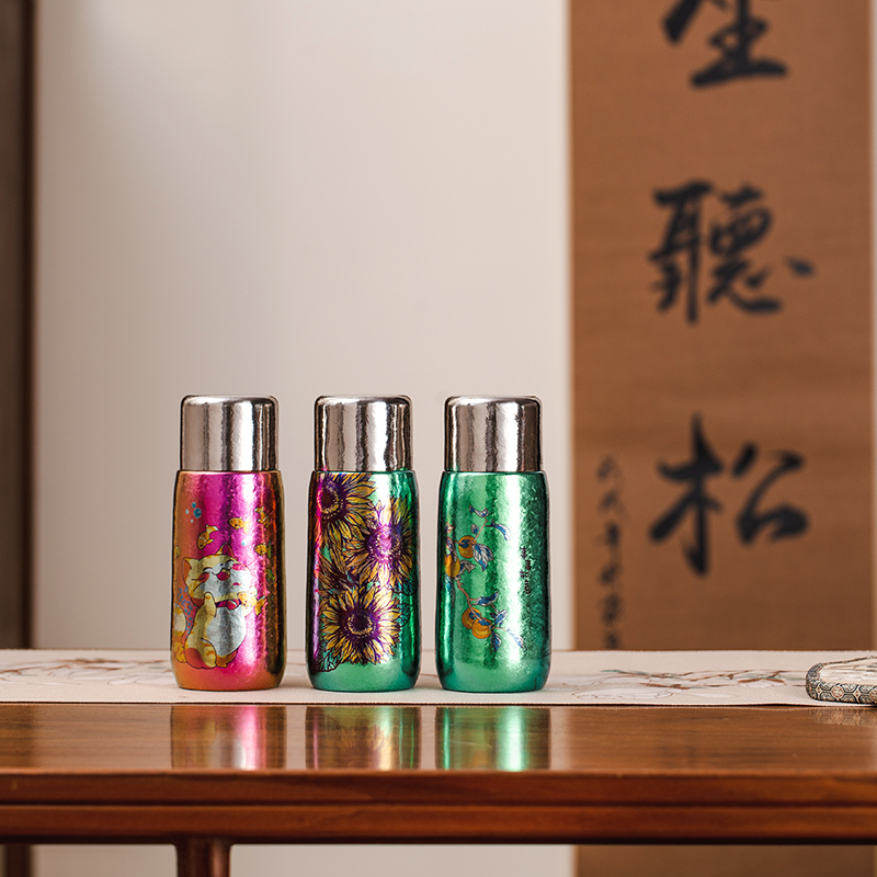 彩钛杯纯钛保温杯磁吸盖