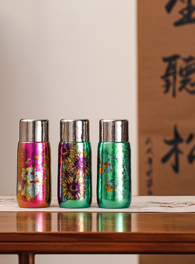 TUNE-PATTERN彩钛纯钛钛杯熊猫抱竹杯定制限量款焖茶杯磁吸盖钛杯