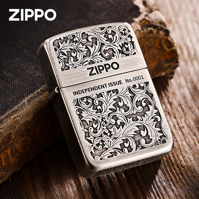 zippo打火机官方原装正版1941复刻古银双面雕刻唐草芝宝煤油男士 ZIPPO/瑞士军刀/眼镜 ZIPPO/芝宝 原图主图