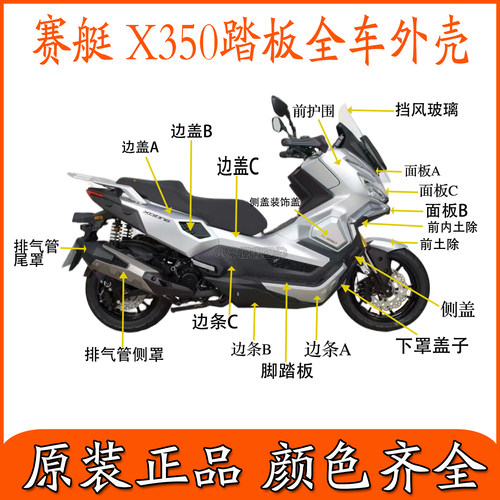 适用光阳X350 CK300T-16 前护围 面板边条内箱前土除侧盖全车外壳