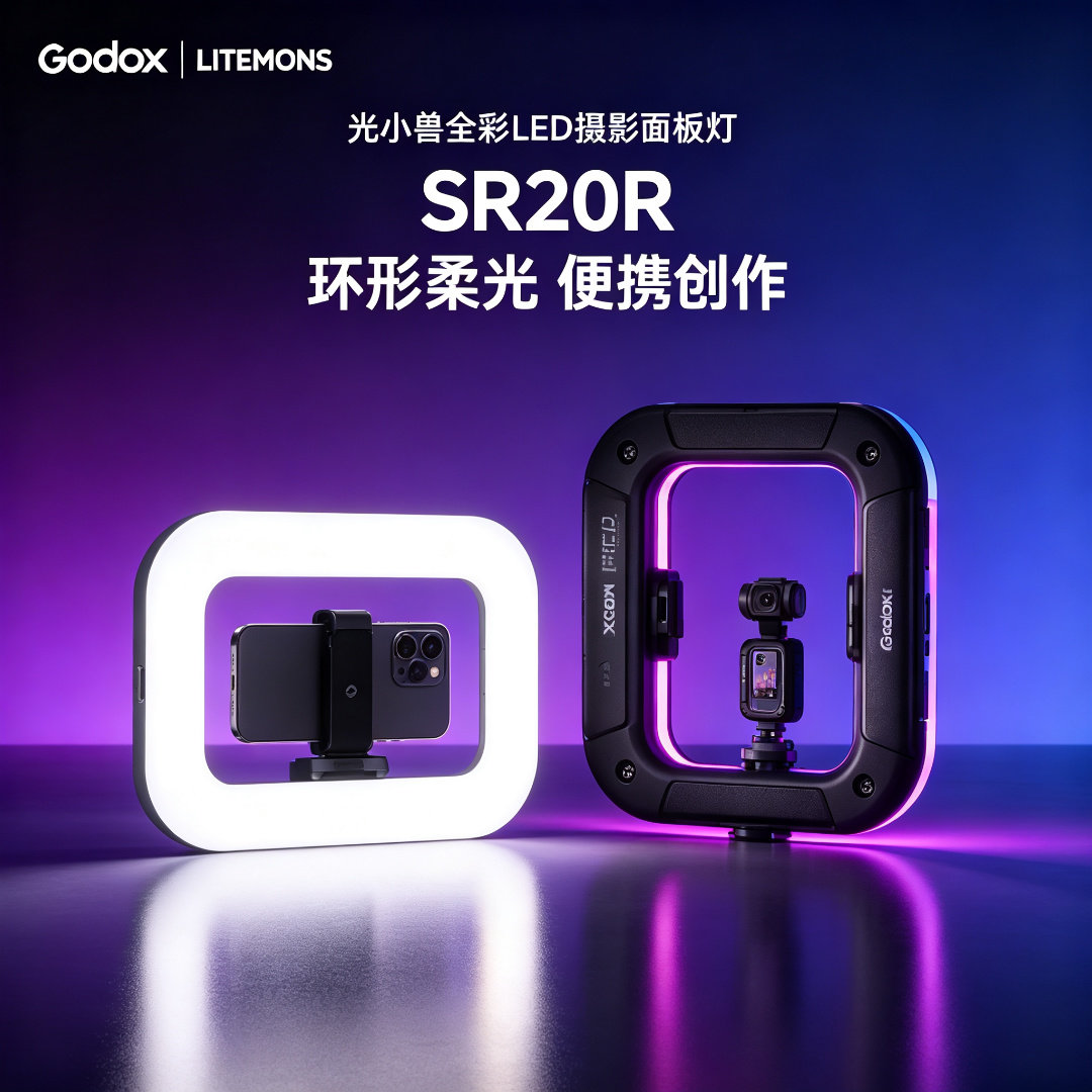 神牛SR20RLED补光灯全彩