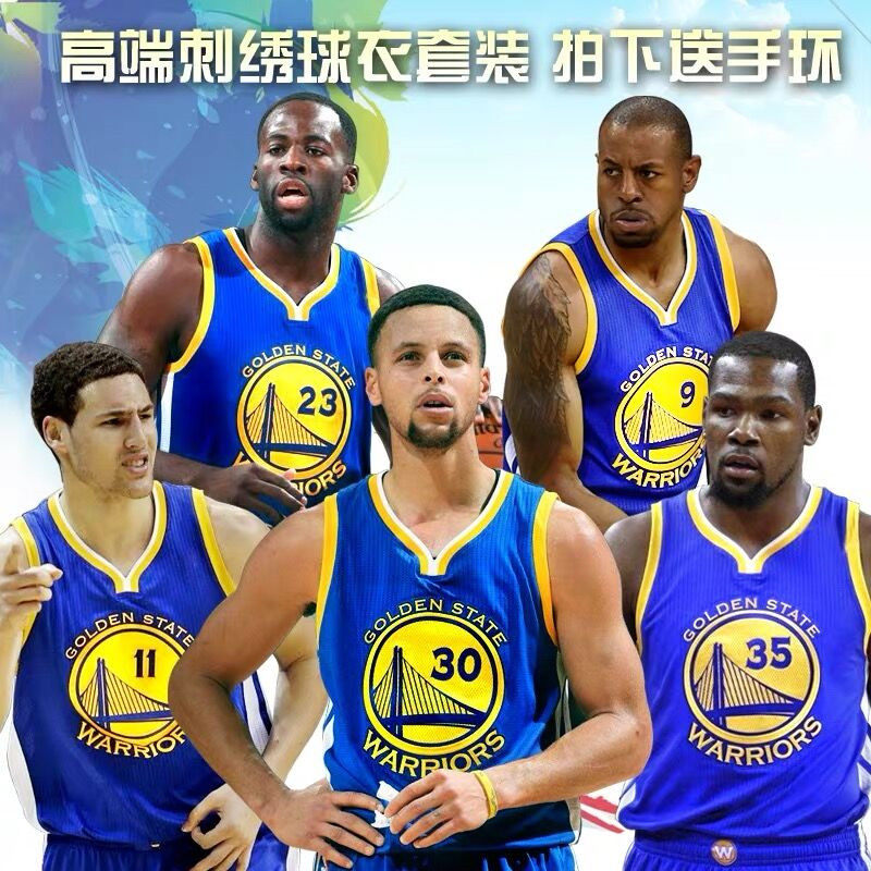 NBA勇士队篮球服套装定制杜兰特35号汤普森格林库里30号刺绣球衣|msdalam kategori sukan/Yoga/kecergasan/bekalan peminat, bola keranjang, bola keranjang Uniforms - dari Buy2taobao.com untuk memberikan perkhidmatan ejen Taobao profesional membeli