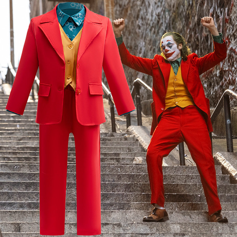 童装Joker小丑2电影cosplay红色西服套装角色扮演演出服