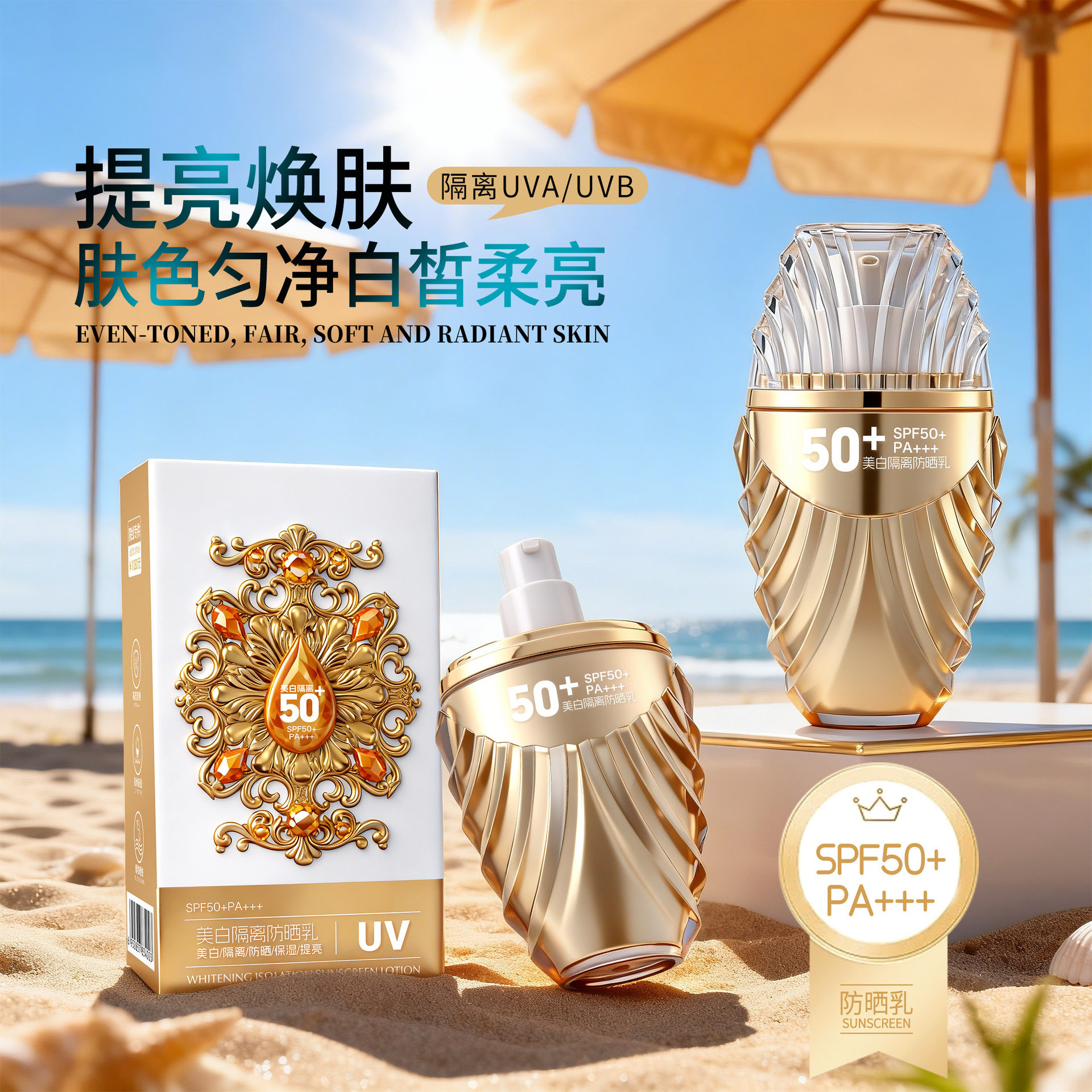 韩伊美白防晒乳SPF50+轻薄不闷