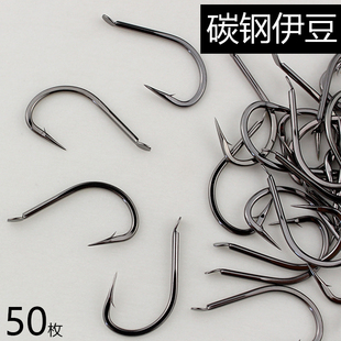 碳钢鬼牙伊豆鱼钩有倒刺散装长柄细条鲫鱼鲤鱼歪嘴垂钓钩渔具用品