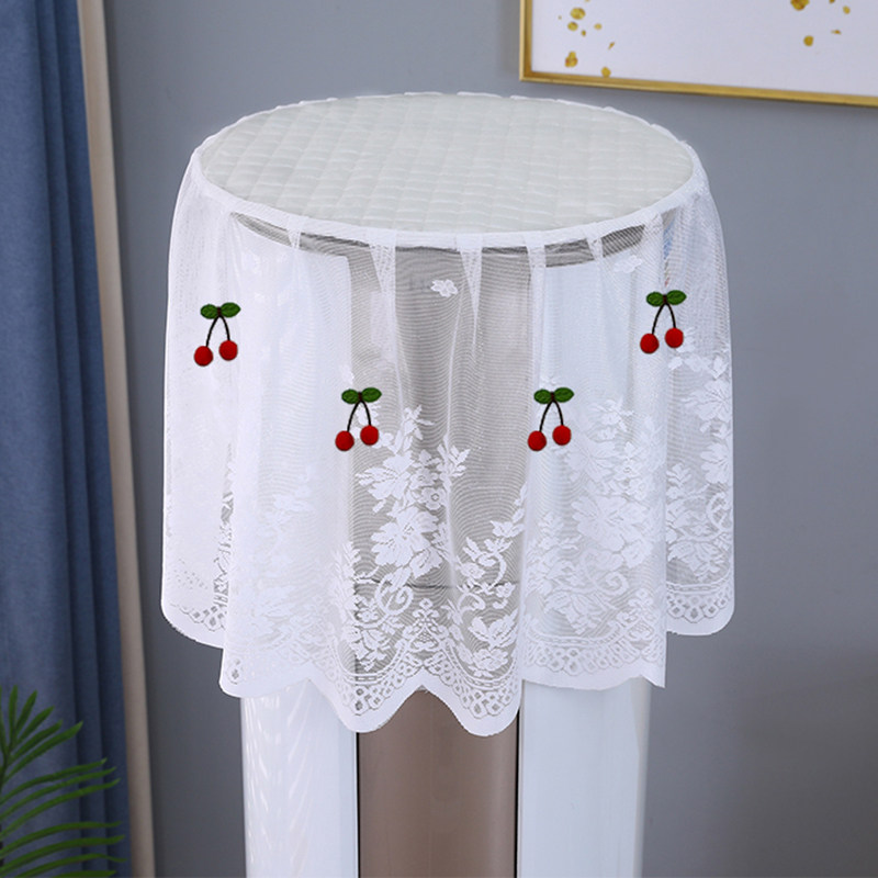 立式空调防尘罩开机不取圆柱形格力美的海尔柜机圆形蕾丝空调盖巾