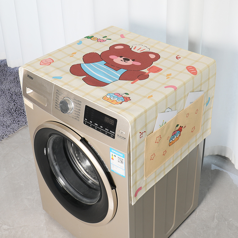 卡通冰箱盖布防尘罩单双开门冰箱罩套洗衣机盖巾简约新款
