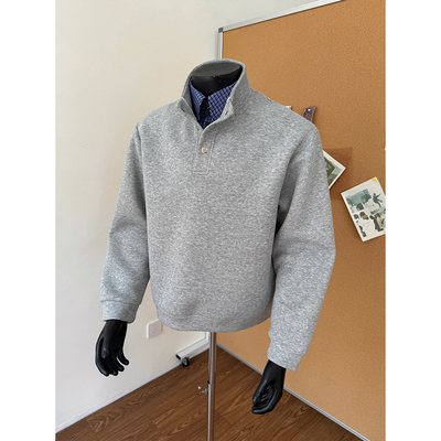 FOGEMMA美式蓝色格子假两件卫衣