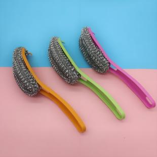 不锈钢锅刷洗锅神器洗锅不伤锅不沾油柄长柄刷子厨房钢丝球清洁刷