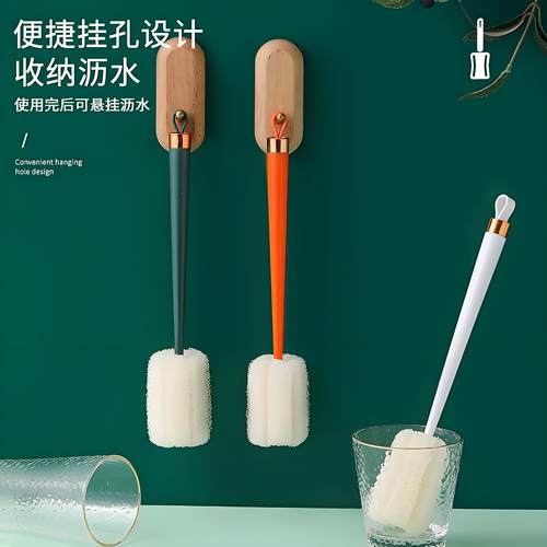 轻奢杯刷清洁海绵杯刷洗杯子刷水杯清洁刷可悬挂长柄海绵洗奶瓶刷