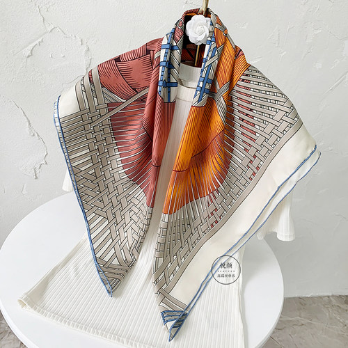 0两马织情重磅斜纹春秋欧美丝巾