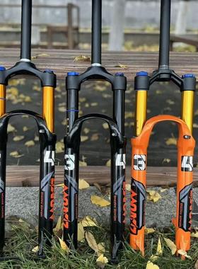 玛卡威前叉 山地车气压前叉26/27.5/29寸肩控120行程34内管前叉