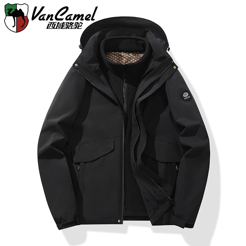 西域骆驼保暖外套冲锋衣秋冬情侣