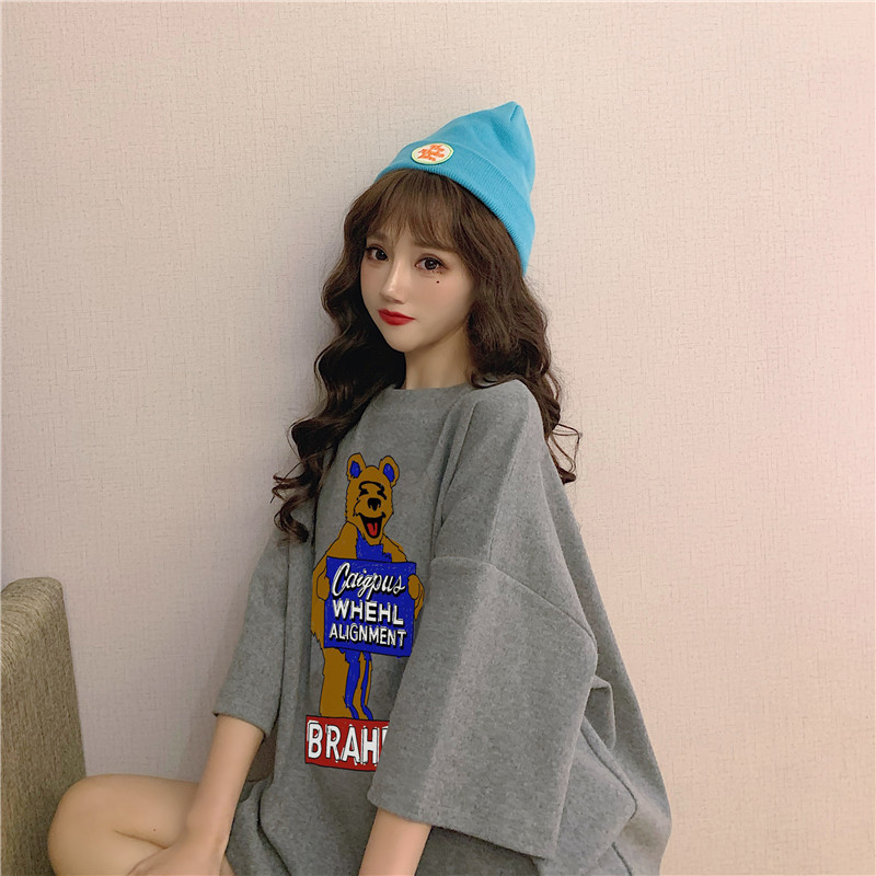 Real shot summer new Korean personalized short sleeve T-shirt for female students