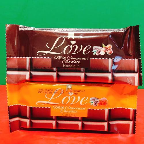 土耳其进口艾利恩焦糖榛子味牛奶混合代巧克力45g排块装 休闲零食