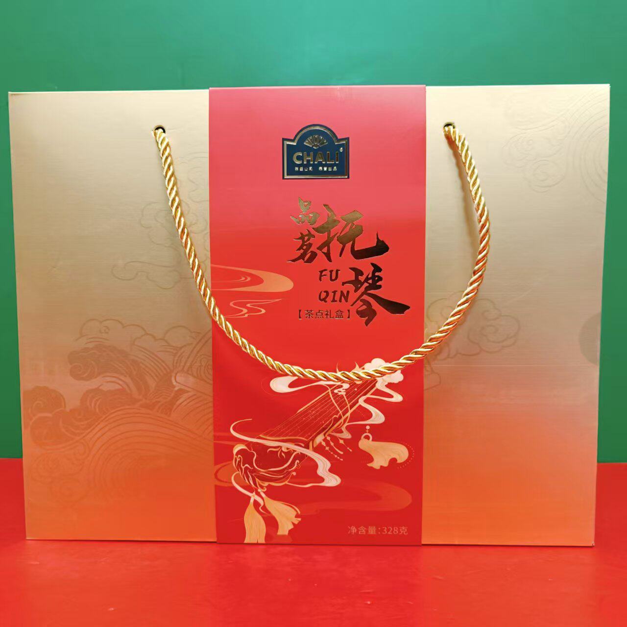 临期 茶里品茗抚琴茶点礼盒328g玫瑰普洱茉莉雪芽巴旦木蓝莓软糕