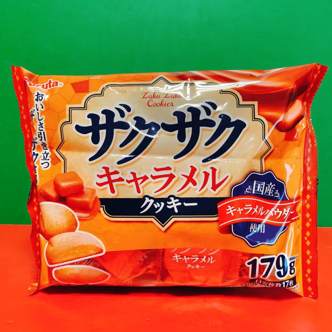 临期特价 日本进口富璐达焦糖味脆香曲奇饼干170g袋装下午茶零食