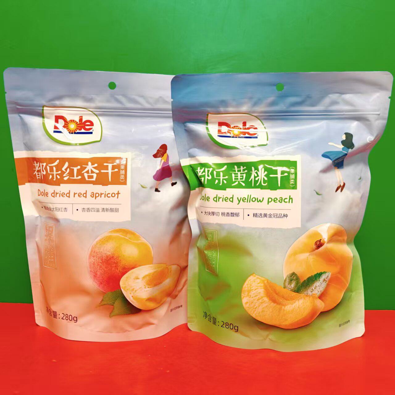 临期特价 Dole都乐红杏干黄桃干280g袋装 休闲零食水果干制品果脯