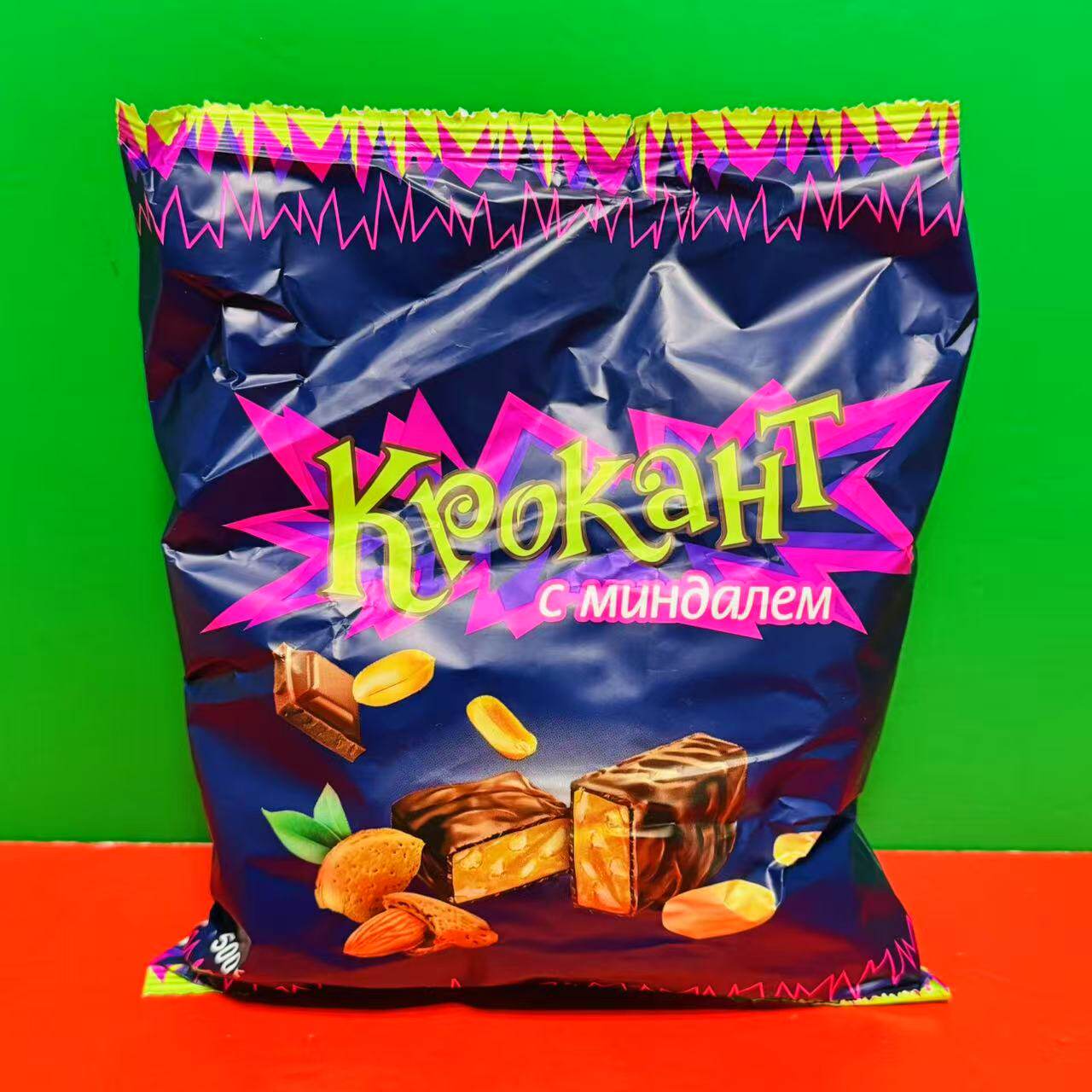 临期特价 俄罗斯进口KDV巧克力味夹心糖果500g袋装休闲零食紫皮糖