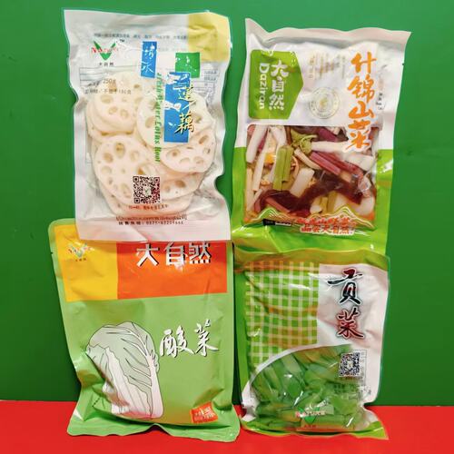 临期特价 大自然清水莲藕什锦山菜酸菜贡菜250g-500g烹饪方便速食