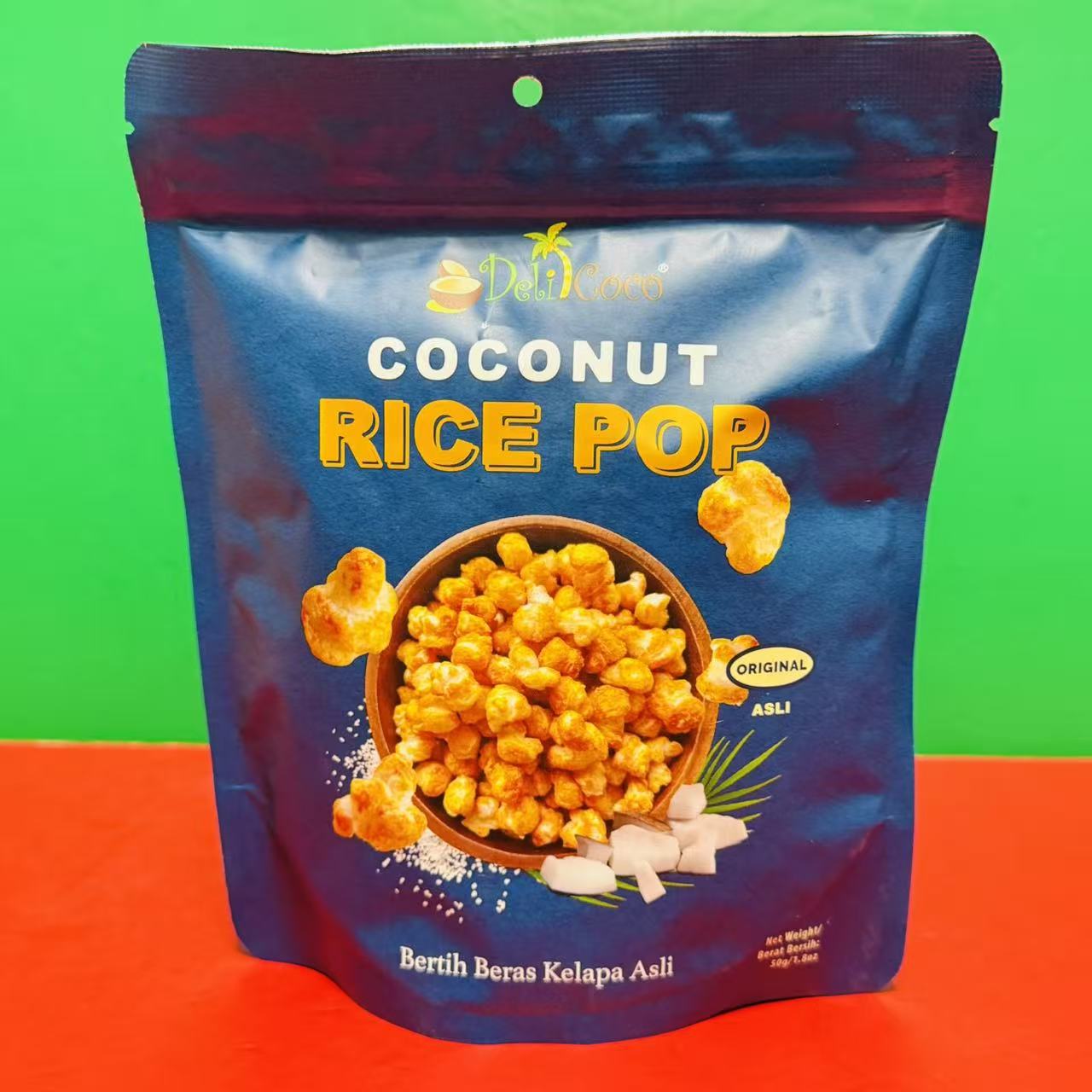 临期价 马来西亚进口delicoco原味椰香爆米花50g袋装办公休闲零食