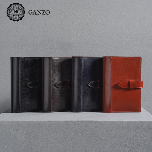 花田笔店 日本GANZO马缰皮A5搭扣款手账手工制作皮具笔记本