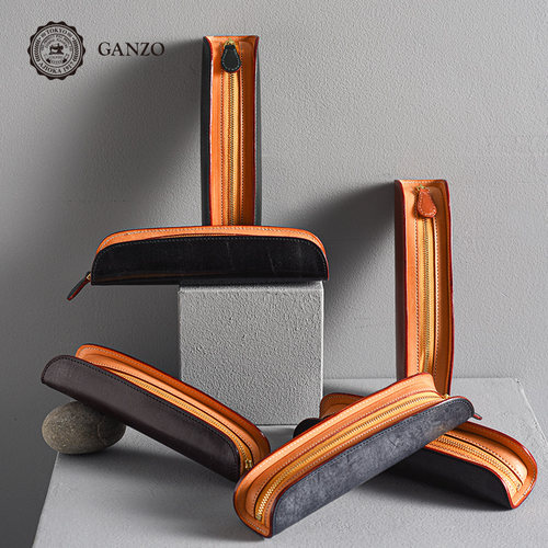 日本GANZO马缰皮笔袋手工皮具