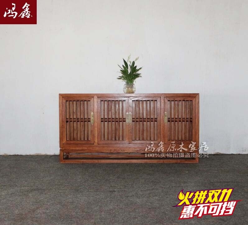 1212特价/老榆木餐边柜中式实木玄关柜鞋柜矮柜储物柜免漆茶叶柜