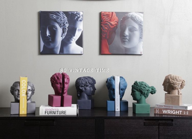 80 vintage time新品女神雕像书挡北欧风希腊雕塑SOPHIA装饰摆件