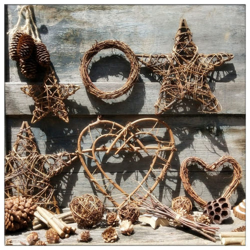 Rattan Ring Flowers Garland Frame Christmas DIY Wreaths