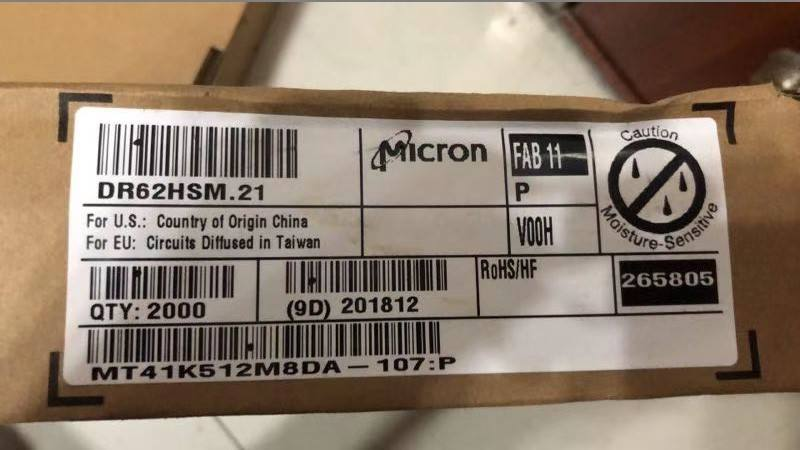 MT47H128M8CF-25EIT：H 丝印D9LVF 工业级DDR2 SDRAM全新原装现货