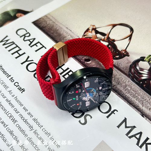 新年红适用华为GT5/GT4/GT3/Fit4/Fit3表带watch3Pro透气磁吸GT6