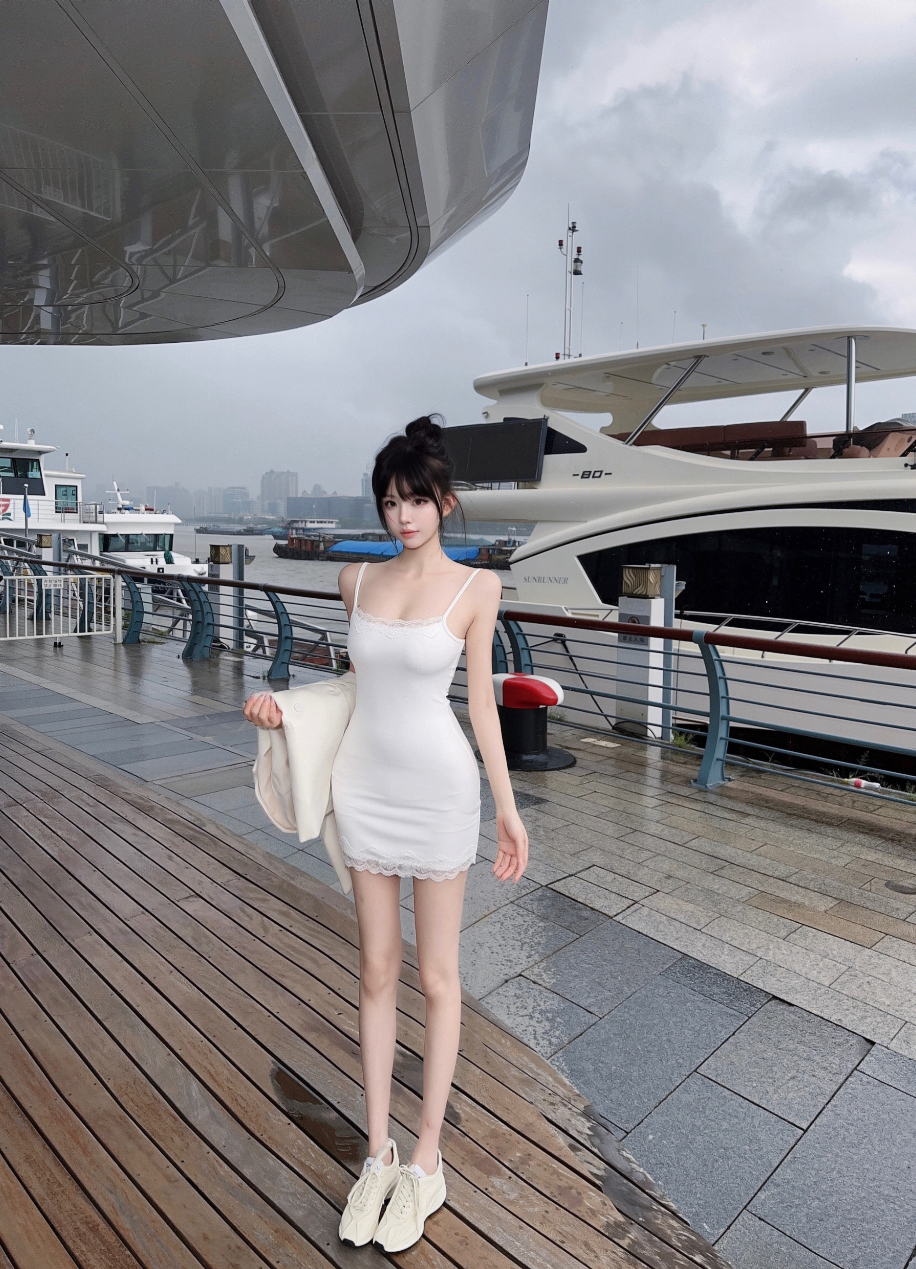 Eva君君酱纯欲蕾丝花边skims吊带包臀连衣裙女修身弹力显瘦短裙韩图片