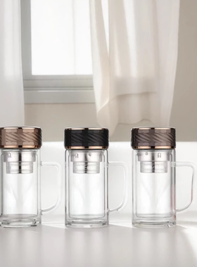 沃鑫双层玻璃办公杯鹅蛋杯泡茶杯车载杯子广告礼品赠品水杯