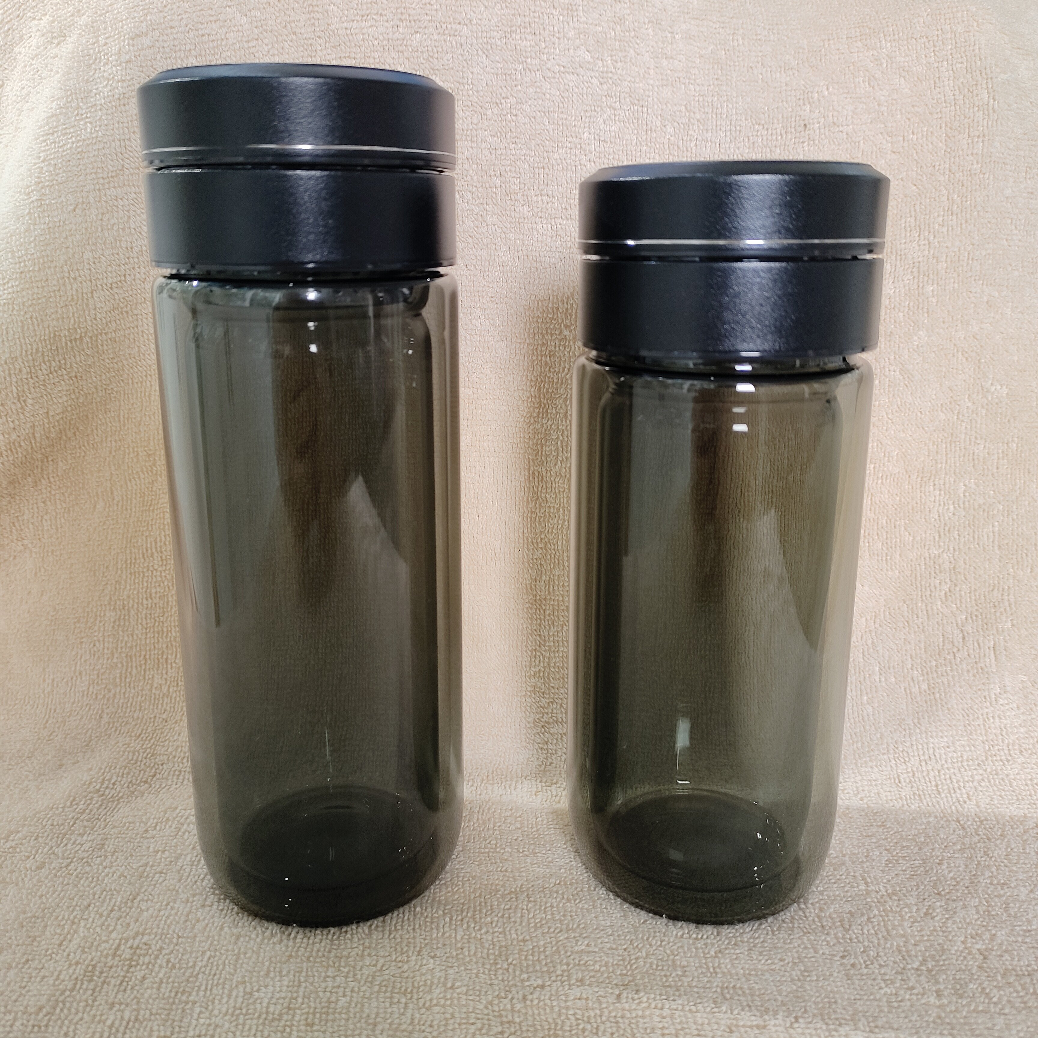 高端茶水分离泡茶杯个性玻璃杯灰色高硼硅车载商务杯子鹅蛋水杯