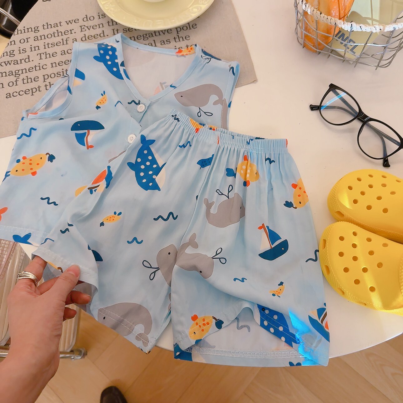儿童家居服套装夏季男女童卡通动家居服套装