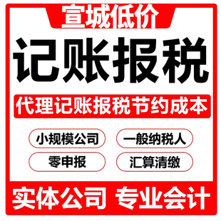 宣城0零申报小规模一般纳税人公司网上会计财税代理记账报税服务
