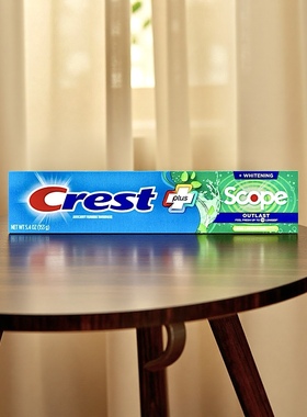 Crest, Plus，Scope超长久洁白防蛀牙含氟牙膏清新薄荷味153g